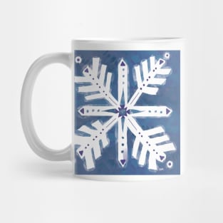 Cold Wintery Blue Snowflake Mug